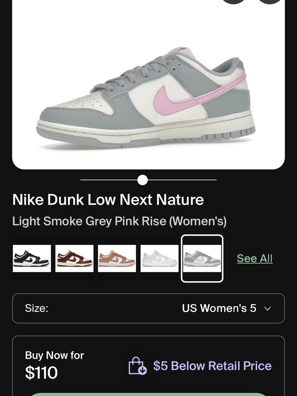 Nike Dunk Low Next Nature Women's Sneakers - Light Smoke Grey & Pink